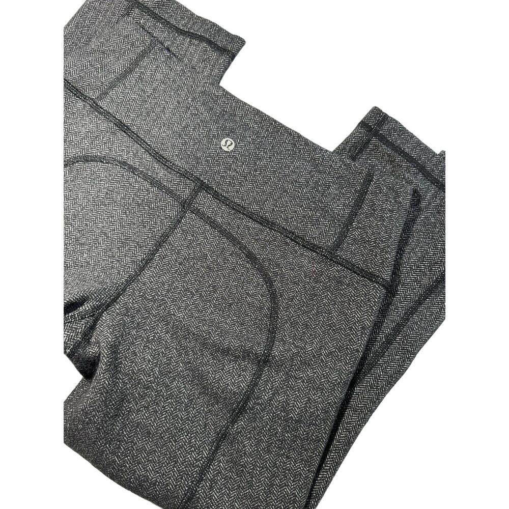Lululemon Cropped Leggings Gray Herringbone 21" Inseam Size 6